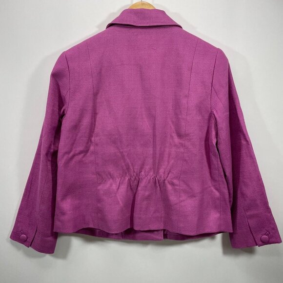 Talbots Double Breasted Blazer Jacket Coat Grace Fit Tweed Purple Womens 4 New - Picture 2 of 9